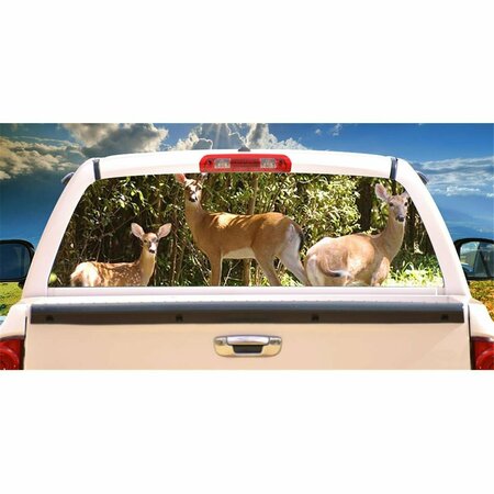 ENTRETENIMIENTO Deer Scene Rear Window Graphic Tint Film Truck View Thru Vinyl Decal EN2680489